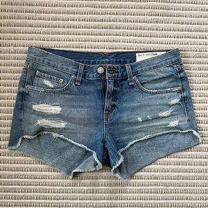 Rag and Bone Cut Off Distressed Denim Shorts in Gunner